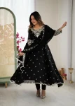 RICH LOOK BLOOMING FAUX EMBROIDERY RAINBOW SEQUENCE WITH MOTI WORK GOWN BOTTOM WITH DUPATTA WEDDING WEAR WHOLESALE PRICE ETHNIC GARMENT (3)
