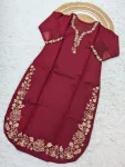 RICH LOOK CHANDERI SILK SEQUENCE EMBROIDERY WORK TOP BOTTOM WITH DUPATTA FESTIVE WEAR WHOLESALE PRICE ETHNIC GARMENT (3)