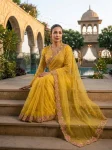 RICH LOOK CHIFFON EMBROIDERY CUTWORK SAREE WITH UNSTITCHED BLOUSE PARTY WEAR WHOLESALE PRICE ETHNIC GARMENT (1)