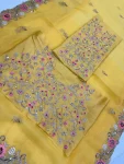 RICH LOOK CHIFFON EMBROIDERY CUTWORK SAREE WITH UNSTITCHED BLOUSE PARTY WEAR WHOLESALE PRICE ETHNIC GARMENT (1)