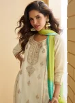 RICH LOOK CHINON SILK EMBROIDERY SEQUENCE + CODING WORK TOP PALAZZO WITH DUPATTA WEDDING WEAR WHOLESALE PRICE ETHNIC GARMENT (2)
