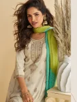 RICH LOOK CHINON SILK EMBROIDERY SEQUENCE + CODING WORK TOP PALAZZO WITH DUPATTA WEDDING WEAR WHOLESALE PRICE ETHNIC GARMENT (2)