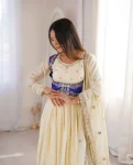 RICH LOOK CHINON SILK THREAD WITH SEQUENCE WORK GOWN BOTTOM KOTI WITH DUPATTA WEDDING WEAR WHOLESALE PRICE ETHNIC GARMENT (1)