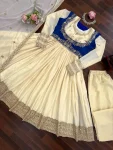 RICH LOOK CHINON SILK THREAD WITH SEQUENCE WORK GOWN BOTTOM KOTI WITH DUPATTA WEDDING WEAR WHOLESALE PRICE ETHNIC GARMENT (1)