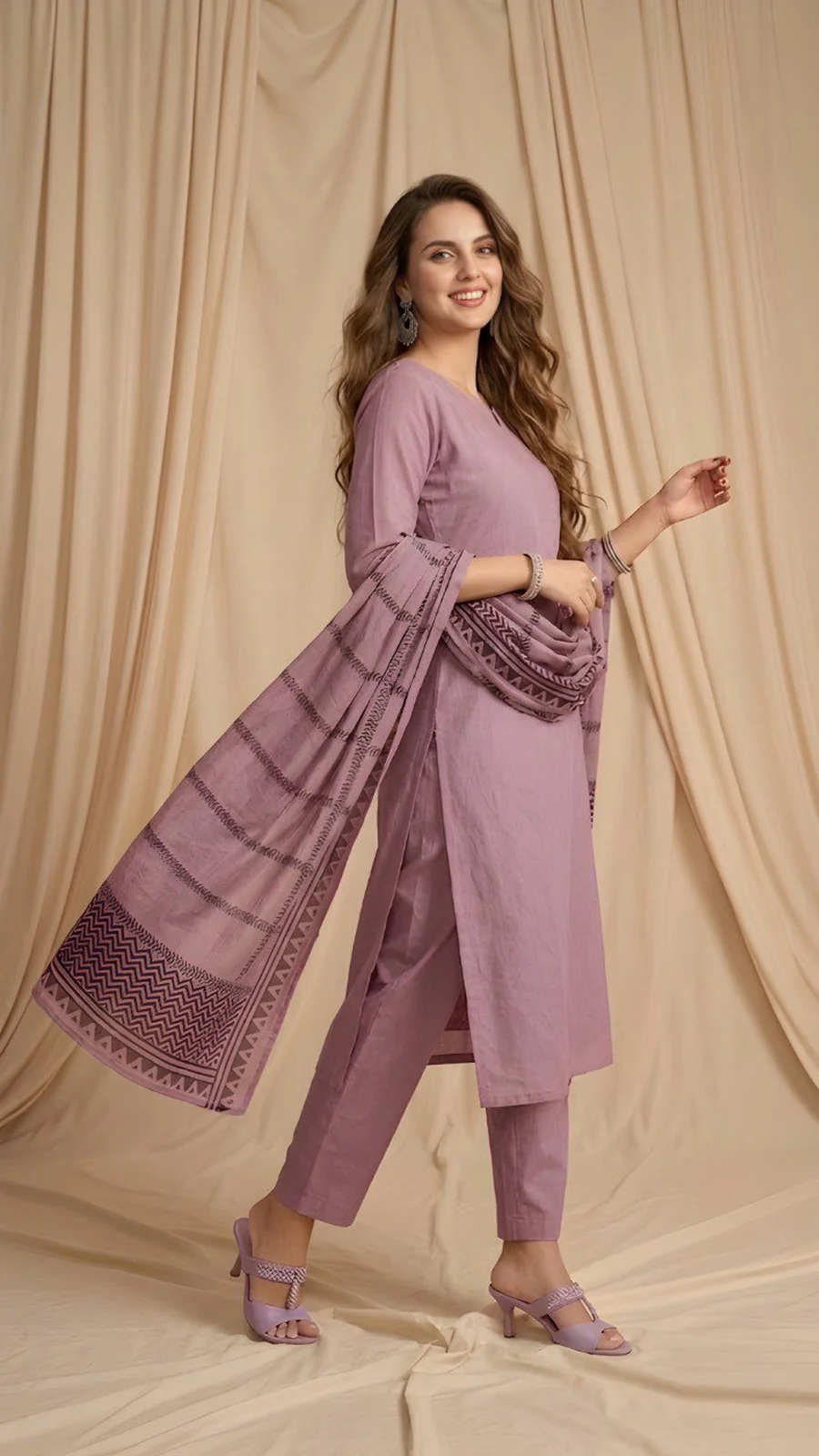 RICH LOOK COTTON PLAIN TOP BOTTOM WITH DIGITAL PRINTED DUPATTA CASUAL WEAR WHOLESALE PRICE ETHNIC GARMENT (7)