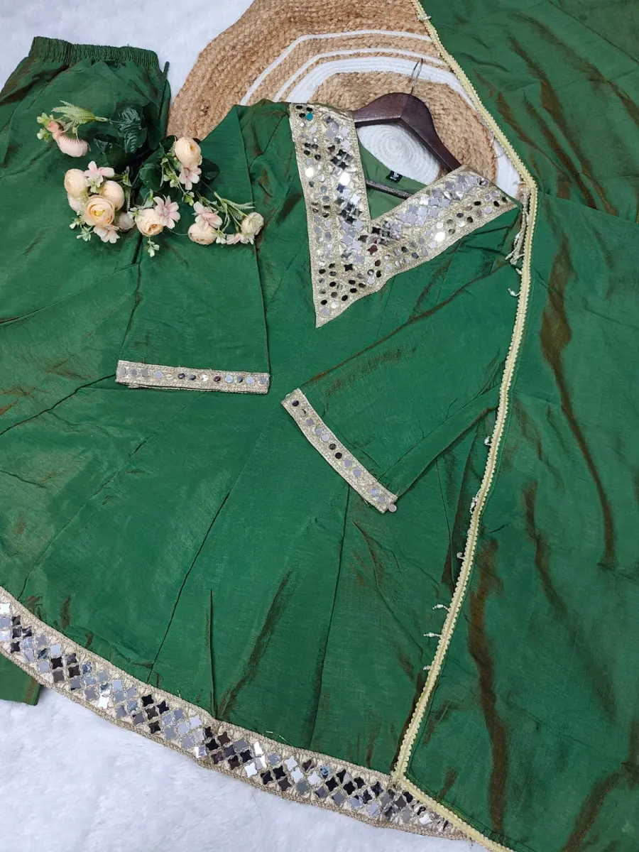 RICH LOOK CP VICHITRA SILK EMBROIDERY SEQUENCE WORK TOP PALAZZO WITH DUPATTA FESTIVE WEAR WHOLESALE PRICE ETHNIC GARMENT (13)