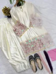 RICH LOOK CREPE SILK MOTI HAND WORK FULL HAND WORK TOP PATIYALA WITH DUPATTA FESTIVE WEAR WHOLESALE PRICE ETHNIC GARMENT (3)