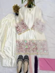 RICH LOOK CREPE SILK MOTI HAND WORK FULL HAND WORK TOP PATIYALA WITH DUPATTA FESTIVE WEAR WHOLESALE PRICE ETHNIC GARMENT (3)