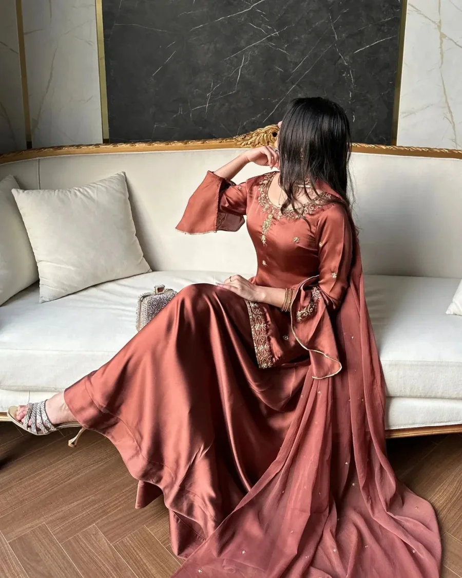 RICH LOOK CREPE SILK MULTI NEEDLE WORK EMBROIDERY SEQUENCE WORK TOP PALAZZO WITH DUPATTA FESTIVE WEAR WHOLESALE PRICE ETHNIC GARMENT (10)