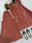 RICH LOOK CREPE SILK MULTI NEEDLE WORK EMBROIDERY SEQUENCE WORK TOP PALAZZO WITH DUPATTA FESTIVE WEAR WHOLESALE PRICE ETHNIC GARMENT (9)