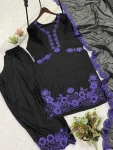 RICH LOOK CREPE SILK SEQUENCE EMBROIDERY WORK TOP PATIYALA WITH DUPATTA CASUAL WEAR WHOLESALE PRICE ETHNIC GARMENT (5)
