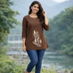 RICH LOOK DHABU COTTON HAND EMBROIDERY BUTTA WORK TOP CASUAL WEAR WHOLESALE PRICE ETHNIC GARMENT (6)