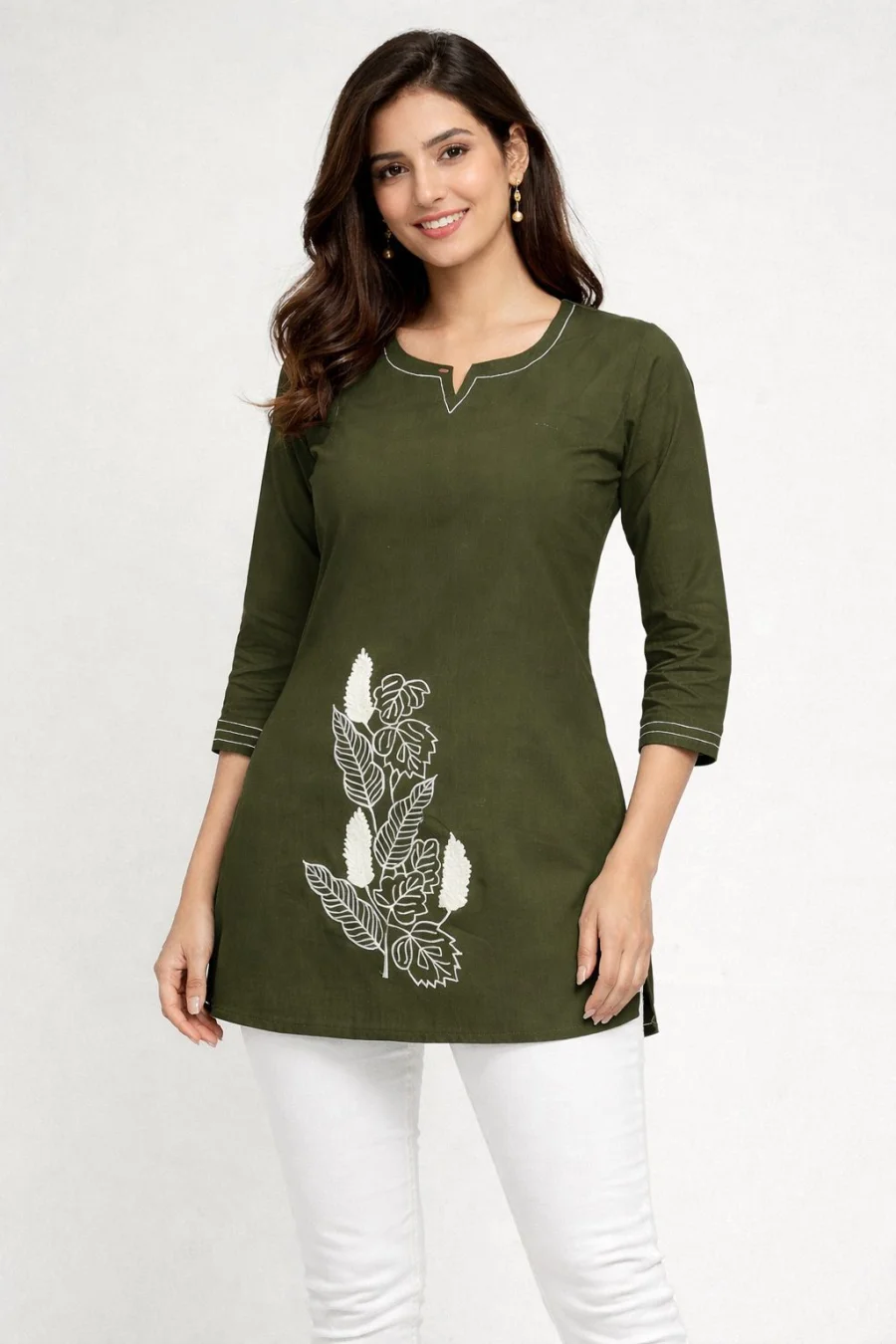 RICH LOOK DHABU COTTON HAND EMBROIDERY BUTTA WORK TOP DAILY WEAR WHOLESALE PRICE ETHNIC GARMENT (2)