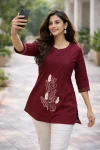 RICH LOOK DHABU COTTON HAND EMBROIDERY BUTTA WORK TOP DAILY WEAR WHOLESALE PRICE ETHNIC GARMENT (5)