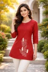 RICH LOOK DHABU COTTON HAND EMBROIDERY BUTTA WORK TOP DAILY WEAR WHOLESALE PRICE ETHNIC GARMENT (2)