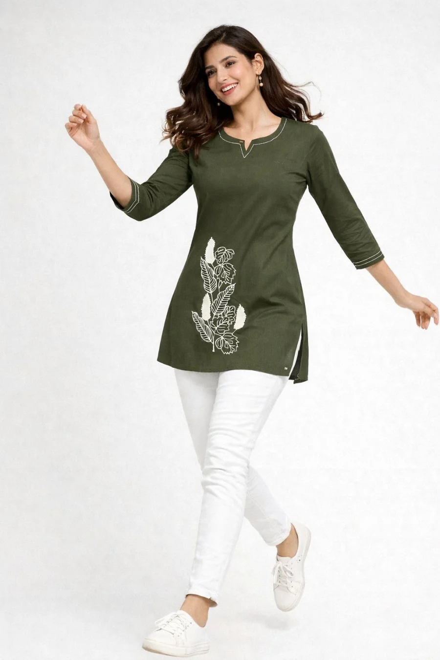RICH LOOK DHABU COTTON HAND EMBROIDERY BUTTA WORK TOP DAILY WEAR WHOLESALE PRICE ETHNIC GARMENT (4)