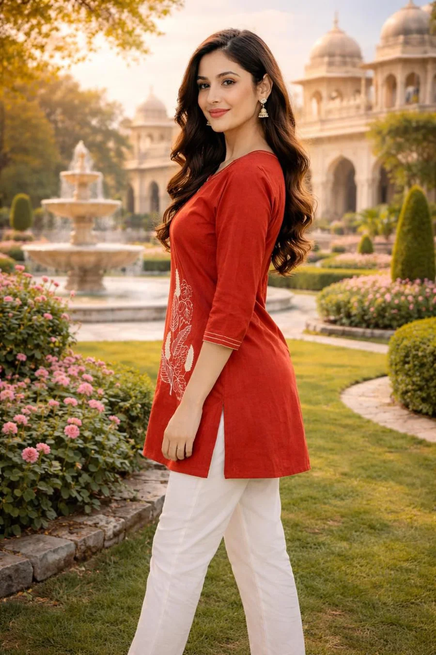 RICH LOOK DHABU COTTON HAND EMBROIDERY BUTTA WORK TOP DAILY WEAR WHOLESALE PRICE ETHNIC GARMENT (4)