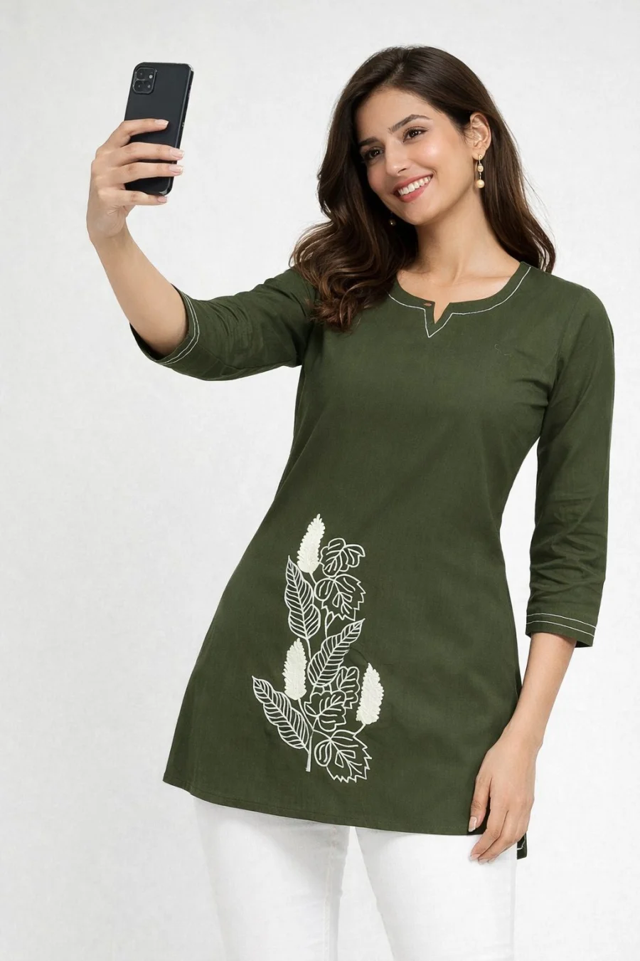 RICH LOOK DHABU COTTON HAND EMBROIDERY BUTTA WORK TOP DAILY WEAR WHOLESALE PRICE ETHNIC GARMENT (5)