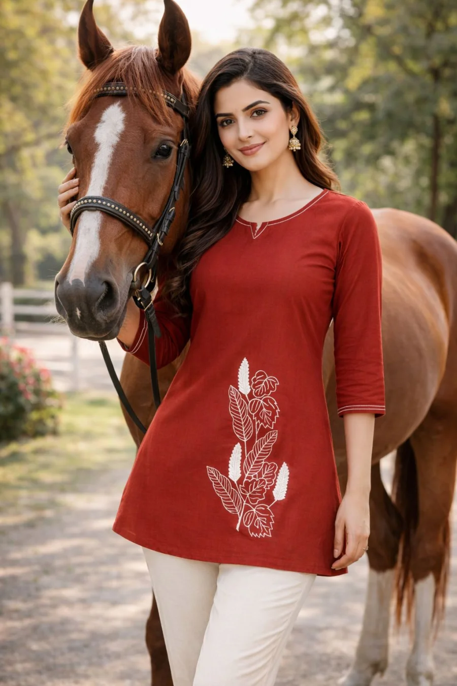 RICH LOOK DHABU COTTON HAND EMBROIDERY BUTTA WORK TOP DAILY WEAR WHOLESALE PRICE ETHNIC GARMENT (6)