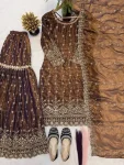 RICH LOOK FENDY CRUSH SILK SEQUENCE EMBROIDERY WORK TOP SHARARA WITH DUPATTA FESTIVE WEAR WHOLESALE PRICE ETHNIC GARMENT (6)