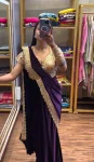 RICH LOOK FENDY SATIN EMBROIDERY SEQUENCE WORK READY TO WEAR SAREE WITH STITCHED BLOUSE PARTY WEAR WHOLESALE PRICE ETHNIC GARMENT (3)