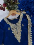 RICH LOOK FENDY SATIN EMBROIDERY WORK WITH LACE BORDER WORK TOP PALAZZO WITH DUPATTA FESTIVE WEAR WHOLESALE PRICE ETHNIC GARMENT (2)