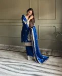 RICH LOOK FENDY SATIN EMBROIDERY WORK WITH LACE BORDER WORK TOP PALAZZO WITH DUPATTA FESTIVE WEAR WHOLESALE PRICE ETHNIC GARMENT (2)
