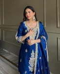 RICH LOOK FENDY SATIN EMBROIDERY WORK WITH LACE BORDER WORK TOP PALAZZO WITH DUPATTA FESTIVE WEAR WHOLESALE PRICE ETHNIC GARMENT (2)