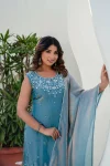 RICH LOOK FENDY SILK BEADS WORK TOP PALAZZO WITH DUPATTA FESTIVE WEAR WHOLESALE PRICE ETHNIC GARMENT (11)