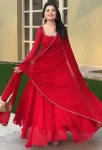 RICH LOOK GEORGETTE BEADS WITH EMBROIDERY BUTTI WORK GOWN BOTTOM WITH DUPATTA WEDDING WEAR WHOLESALE PRICE ETHNIC GARMENT (10)