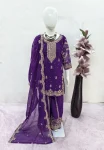 RICH LOOK GEORGETTE EMBROIDERY, 5 MM SEQUENCE & CODING & MOTI WORK TOP PALAZZO WITH DUPATTA FESTIVE WEAR WHOLESALE PRICE ETHNIC GARMENT (7)