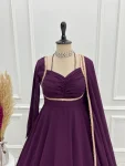 RICH LOOK GEORGETTE FANCY LACE WORK GOWN WITH DUPATTA FESTIVE WEAR WHOLESALE PRICE ETHNIC GARMENT (6)