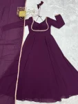 RICH LOOK GEORGETTE FANCY LACE WORK GOWN WITH DUPATTA FESTIVE WEAR WHOLESALE PRICE ETHNIC GARMENT (6)