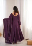 RICH LOOK GEORGETTE FANCY LACE WORK GOWN WITH DUPATTA FESTIVE WEAR WHOLESALE PRICE ETHNIC GARMENT (6)