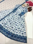 RICH LOOK GEORGETTE & ORGANZA EMBROIDERY WORK GOWN BOTTOM WITH DUPATTA WEDDING WEAR WHOLESALE PRICE ETHNIC GARMENT (4)