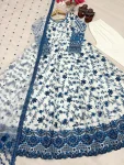RICH LOOK GEORGETTE & ORGANZA EMBROIDERY WORK GOWN BOTTOM WITH DUPATTA WEDDING WEAR WHOLESALE PRICE ETHNIC GARMENT (4)