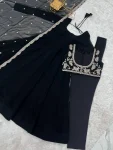 RICH LOOK GEORGETTE PLAIN GOWN BOTTOM WITH FANCY WORK KOTI AND DUPATTA WEDDING WEAR WHOLESALE PRICE ETHNIC GARMENT (9)