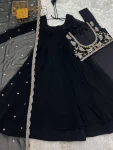 RICH LOOK GEORGETTE PLAIN GOWN BOTTOM WITH FANCY WORK KOTI AND DUPATTA WEDDING WEAR WHOLESALE PRICE ETHNIC GARMENT (9)