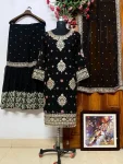 RICH LOOK GEORGETTE REAL MIRROR WORK & ZARI EMBROIDERY WORK TOP SHARARA WITH DUPATTA FESTIVE WEAR WHOLESALE PRICE ETHNIC GARMENT (5)