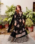 RICH LOOK GEORGETTE REAL MIRROR WORK & ZARI EMBROIDERY WORK TOP SHARARA WITH DUPATTA FESTIVE WEAR WHOLESALE PRICE ETHNIC GARMENT (5)