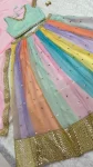 RICH LOOK GEORGETTE SEQUENCE + PAPER MIRROR WORK LEHENGA CHOLI WITH DUPATTA PARTY WEAR WHOLESALE PRICE ETHNIC GARMENT (2)