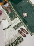 RICH LOOK GEORGETTE SEQUENCE & ZARI EMBROIDERY WITH PEARL MOTI WORK TOP SHARARA WITH DUPATTA FESTIVE WEAR WHOLESALE PRICE ETHNIC GARMENT (23)