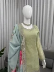 RICH LOOK GEORGETTE THREAD WITH SEQUENCE WORK TOP SHARARA WITH DUPATTA WEDDING WEAR WHOLESALE PRICE ETHNIC GARMENT (1)