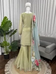 RICH LOOK GEORGETTE THREAD WITH SEQUENCE WORK TOP SHARARA WITH DUPATTA WEDDING WEAR WHOLESALE PRICE ETHNIC GARMENT (1)
