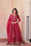 RICH LOOK GOLD CRUSH BEADS EMBROIDERY-WORK GOWN WITH DUPATTA RANI