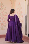 RICH LOOK GOLD CRUSH BEADS EMBROIDERY-WORK GOWN WITH DUPATTA WEDDING WEAR WHOLESALE PRICE ETHNIC GARMENT (15)