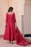 RICH LOOK GOLD CRUSH BEADS EMBROIDERY-WORK GOWN WITH DUPATTA WEDDING WEAR WHOLESALE PRICE ETHNIC GARMENT (2)