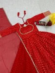 RICH LOOK JACQUARD WEAVING WORK GOWN WITH DUPATTA FESTIVE WEAR WHOLESALE PRICE ETHNIC GARMENT (7)