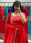 RICH LOOK JACQUARD WEAVING WORK GOWN WITH DUPATTA FESTIVE WEAR WHOLESALE PRICE ETHNIC GARMENT (7)