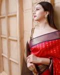 RICH LOOK LICHI SILK JACQUARD WORK SAREE WITH UNSTITCHED BLOUSE FESTIVE WEAR WHOLESALE PRICE ETHNIC GARMENT (2)